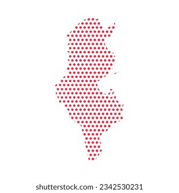 Ilustración de Mapa Dotado de Túnez Vector, puede ser utilizada para diseños de negocios, de presentación o cualquier diseño adecuado.