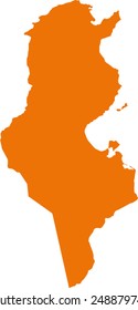 Vector Tunisia map on Africa 