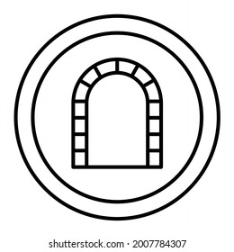Vector Tunnel Sign Outline Icon Design
