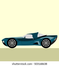 vector turbo car, side view of car, automobile, motor vehicle