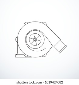 Vector turbocharger isolated. Turbocharger icon
