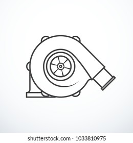 Vector turbocharger isolated icon