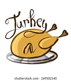 vector turkey with calligraphic inscription and aroma