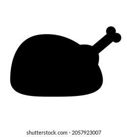 Vector turkey chicken silhouette isolated on white background