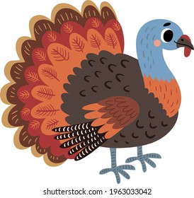 Vector turkey. Farm Bird. Vector illustration 