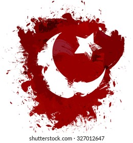 Vector Turkey Flag, Greeting card.