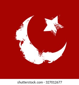 Vector Turkey Flag, Greeting card.