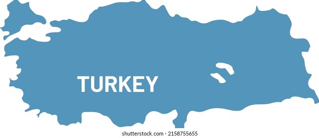vector Turkey map. Turkey border map with turquoise color on white background