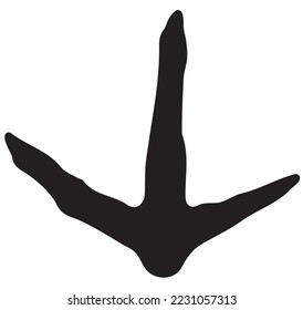 vector turkey track, silhouette isolated on white background.