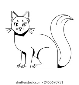 Vector turco angora gato ilustración de dibujos animados aislado