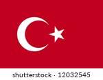 Vector Turkish flag. Original proportions.