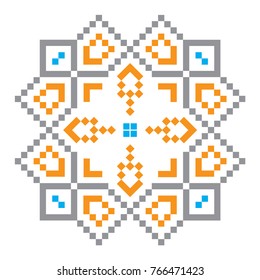 Vector Turkish Ottoman and kufic style with green and white tiles