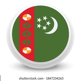 Vector - turkmenistan Flag Button Icon