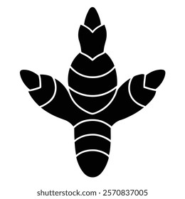 Vector turmeric icon silhouette for herbal, culinary, and food uses