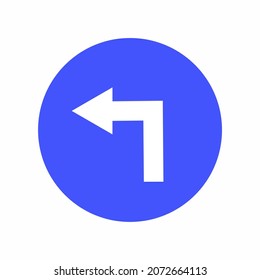 giro vectorial a la izquierda con fondo blanco