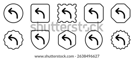 Vector turn left arrow chevron icon. Perfect for app and web interfaces, infographics, presentations, marketing, etc.