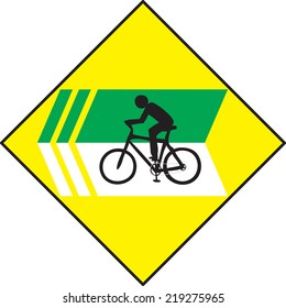 Vector of Turn Left Bicycle Sign Label.
