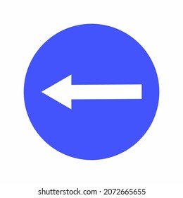 giro vectorial a la izquierda en fondo blanco