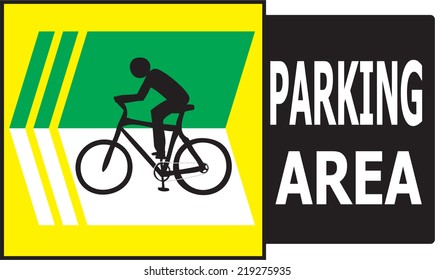 Vector of turn left sign show that it allow only bicycle can park in this area.