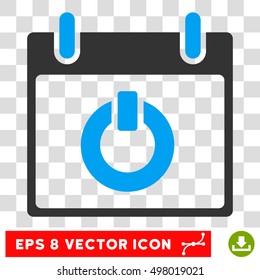 Vector Turn on Calendar Day EPS vector pictogram. Illustration style is flat iconic bicolor blue and gray symbol on a transparent background.