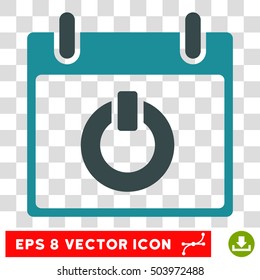 Vector Turn on Calendar Day EPS vector pictograph. Illustration style is flat iconic bicolor soft blue symbol on a transparent background.