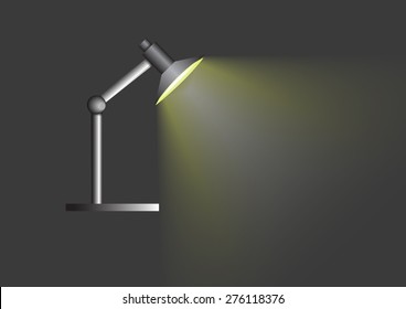 Vector : Turn on lamp on gray background
