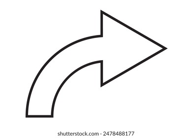 Vector turn right arrow chevron icon. Perfect for app and web interfaces, infographics, presentations, marketing, etc.
