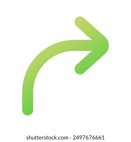 Vector turn right arrow chevron icon. Perfect for app and web interfaces, infographics, presentations, marketing, etc.