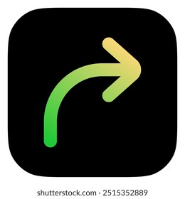 Vector Gire a la derecha icono de chevron flecha. Perfecto para interfaces de App y Web, infografías, presentaciones, marketing, etc.