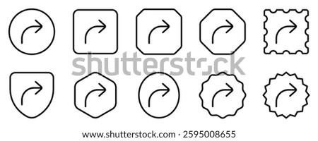 Vector turn right arrow chevron icon. Perfect for app and web interfaces, infographics, presentations, marketing, etc.