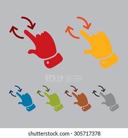 Vector : Turn to Rotate Touch Gesture Infographics Flat Icon, Sign