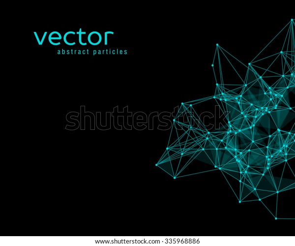 Vector Turquoise Abstract Particles On Black Stock Vector (Royalty Free ...