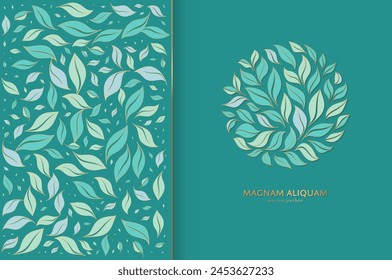 Fondo turquesa de Vector con hermosos adornos de hojas. Tradicional turco, patrón indio. Ideal para tela y textil, Fondo de pantalla, embalaje o cualquier idea deseada.
