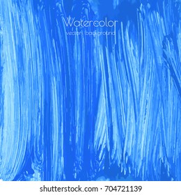 Vector turquoise blue, indigo watercolor texture background, dry brush stains, strokes, spots isolated on white. Abstract artistic frame, place for text or logo. Acrylic hand painted gradient backdrop