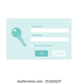 Vector  Turquoise Color Password Dialog.