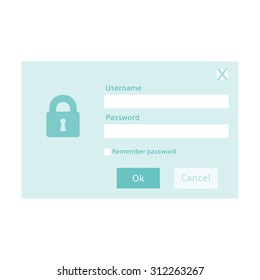Vector  Turquoise Color Password Dialog.