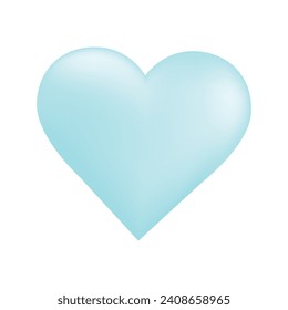 Vector turquoise heart icon isolated item on white background