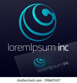 Vector turquoise logo for Business, Technology, Corporation.