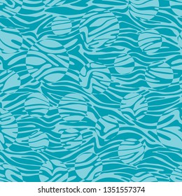 Vector turquoise monothone dotted zebra texture seamless vector repeat pattern background. Surface pattern design for fabric, wallpaper, scrapbooking or backgrounds.