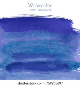 Vector turquoise navy blue, indigo watercolor texture background, dry brush stains, strokes, spots isolated on white. Abstract frame, place for text or logo. Acrylic hand painted pours, fluid art.