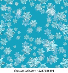 Vector  turquoise seamless christmas pattern with snowflakes
