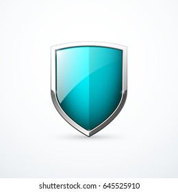 Vector turquoise shield icon