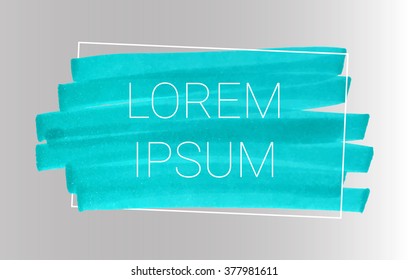 Vector turquoise stripes drawn with markers. Elements for design and background