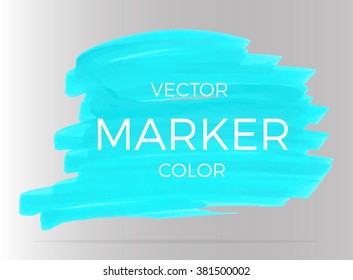 Vector turquoise stripes drawn with markers. Elements for design and background