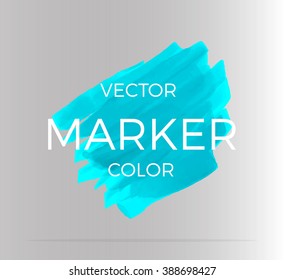 Vector turquoise stripes drawn with markers. Elements for design and background