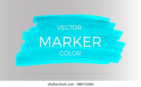 Vector turquoise stripes drawn with markers. Elements for design and background