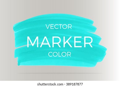 Vector turquoise stripes drawn with markers. Elements for design and background