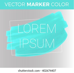 Vector turquoise stripes drawn with markers. Elements for design and background