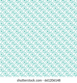 Vector turquoise wavy pattern. Geometric background