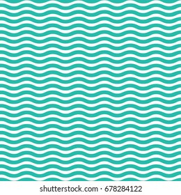 Vector turquoise wavy pattern. Geometric background